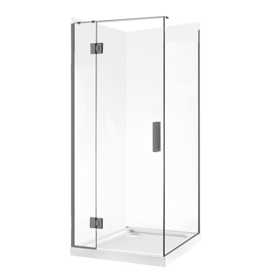 900*900*1950mm Gunmetal Grey Frameless Swing Door Square Shower Box 900*900*1950mm Gunmetal Grey Frameless Swing Door Square Shower Box